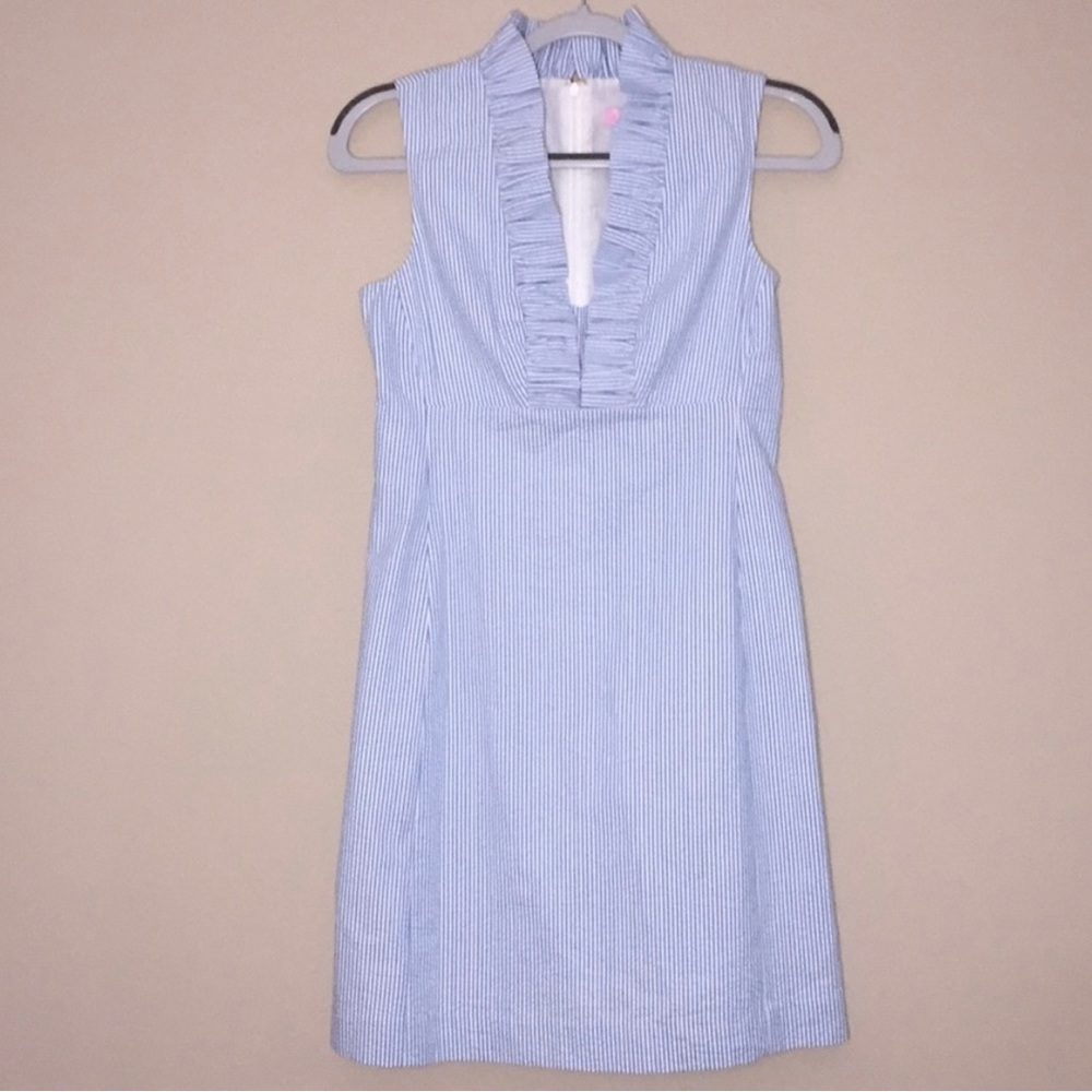 NWOT Lille Pulitzer Adeline Seersucker dress in blue